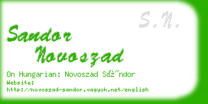 sandor novoszad business card